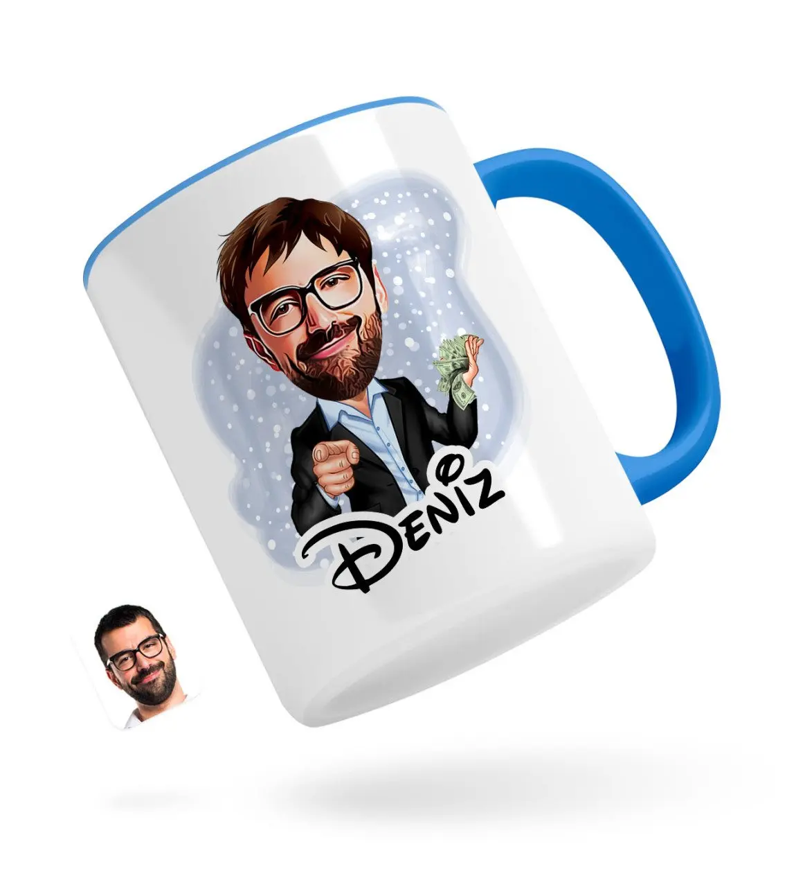 

Персонализированные Для мужчин миллионер карикатура синего кружка Bardak-1