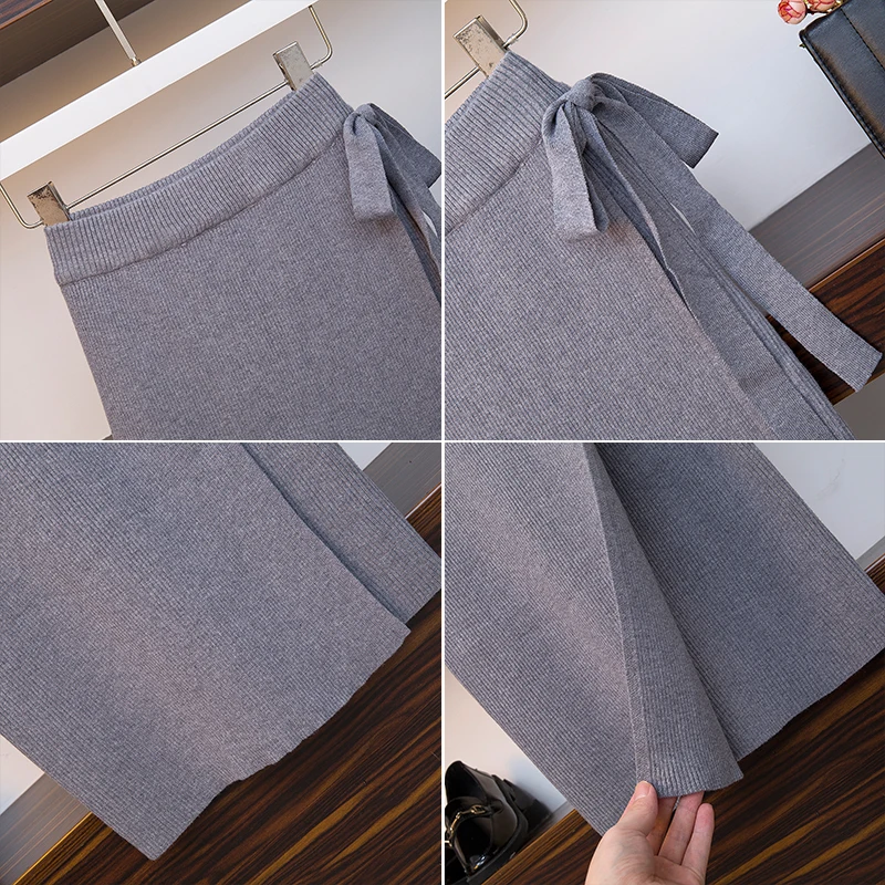 

Fp3530 2019 new autumn winter women fashion casual sexy Skirt kawaii plus size skirt Big Plus size knitting wool warm womens