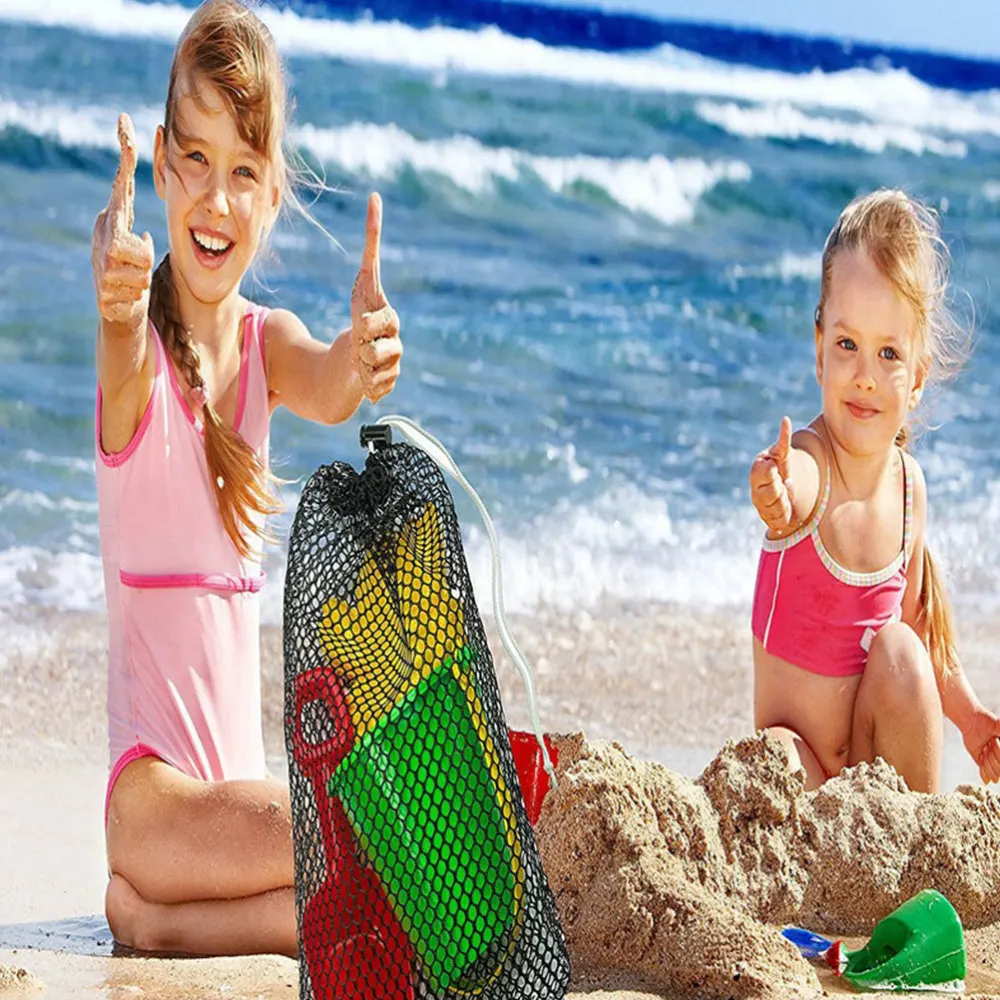 

2Pcs Mesh Bag Large Capacity Balls Storage Container Drawstring Bags (Black)