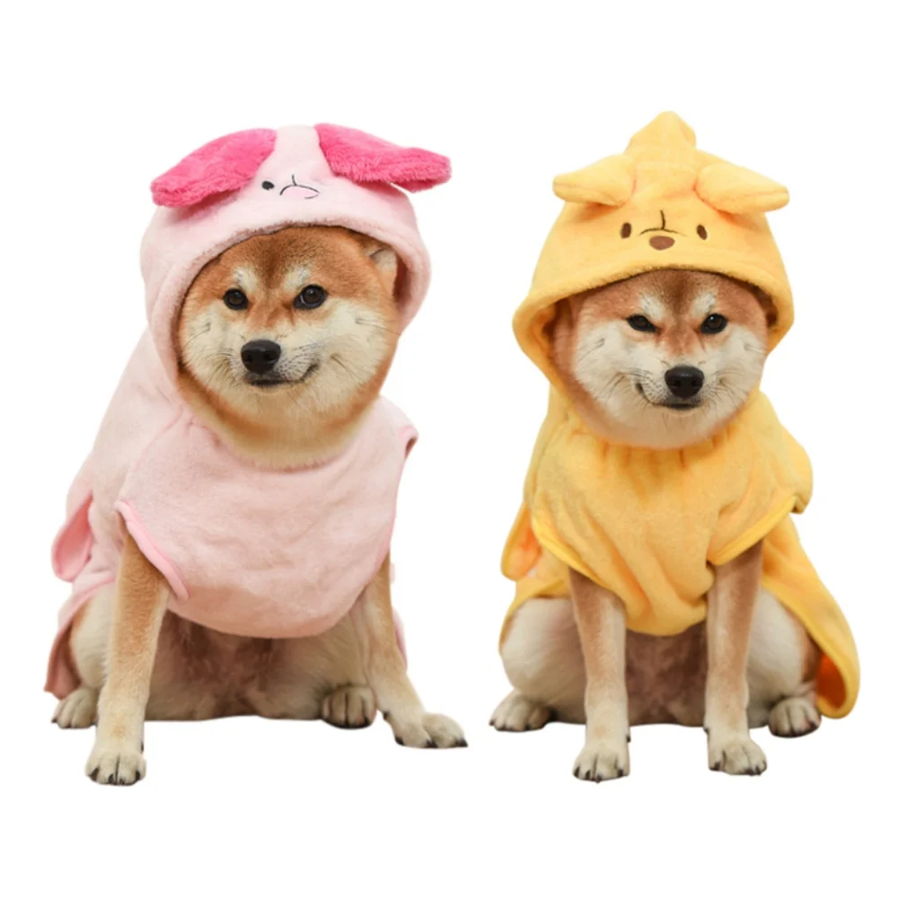 

Pet Dogs and Cats Bath Towels Super Absorbent Clothes Cartoon Absorbent Towels Convenient and Quick Reusable Pet Supplies