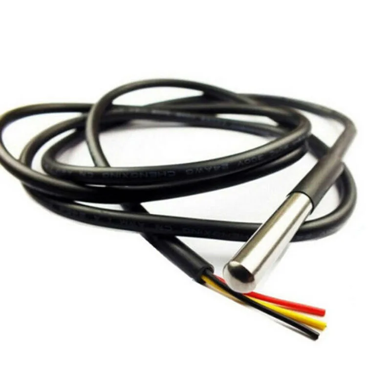 

5PCS DS1820 Stainless steel package Waterproof DS18b20 temperature probe temperature sensor 18B20 For Arduino