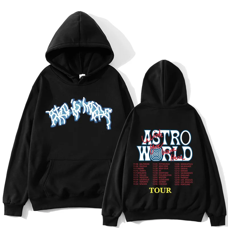 

Fashion Travis Scott Tour ASTROWORLD Hoodie Men Unisex High Quality Streetwear Hip Hop Hope You Are Here One Piece Hot Sale