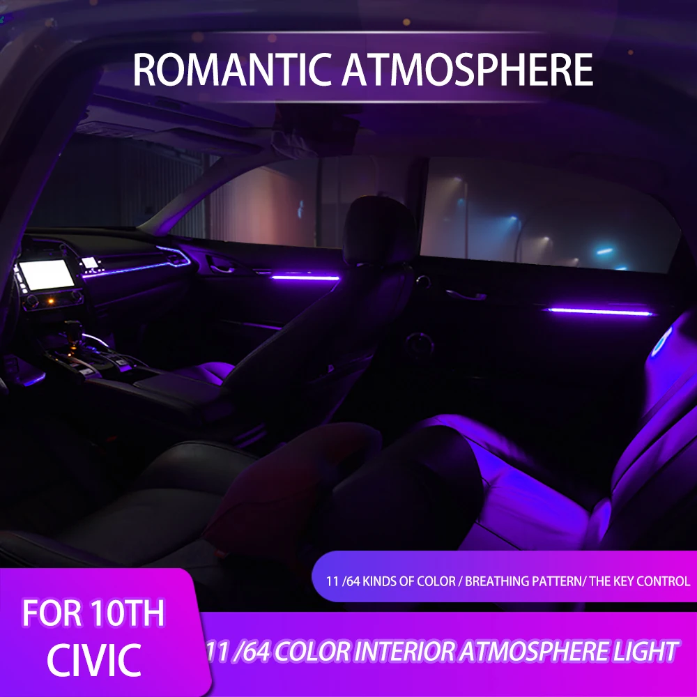 Подходит для Honda civic 2016 2019 интерьер атмосферу светильник 10th светодиод интерьера