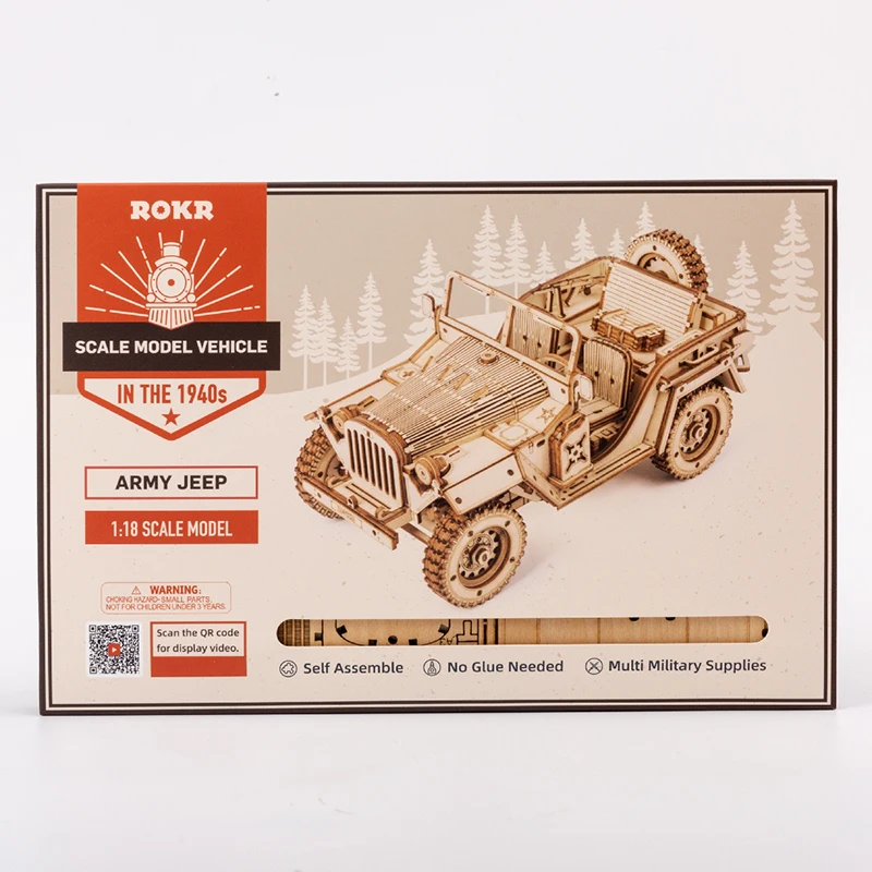 Robotime ROKR 3D Wooden Puzzle Jeep Car Model Toys for Children Kids Birthday Gift MC701 | Игрушки и хобби