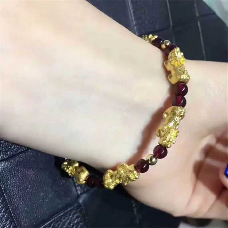 

Chinese PiXiu Beads Cuff Bracelet Vintage Lucky Feng Shui Gold Brave Troop Bangle