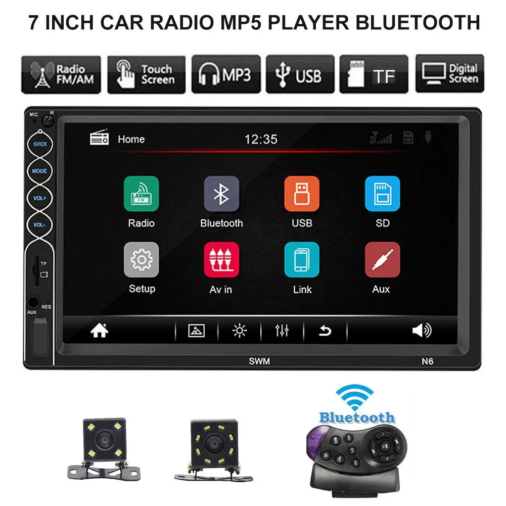 Новый 7-дюймовый сенсорный экран N6 2 Din автомобильное радио Bluetooth видеоплеер MP5