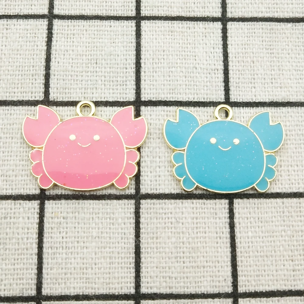 

10 шт. эмалевый Краб для изготовления браслета Ассорти ювелирные изделия делая серьги подвесной браслет, ожерелье подвески из цинкового спл...