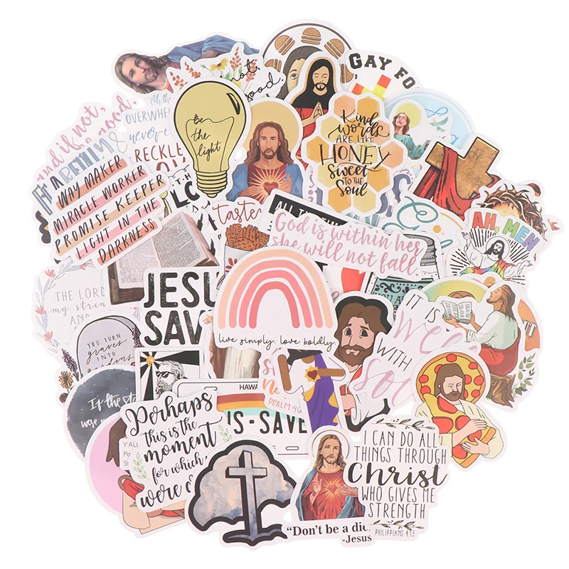 50 шт. Водонепроницаемый &quotсделай сам&quot Иисус христиане с изображением героев из