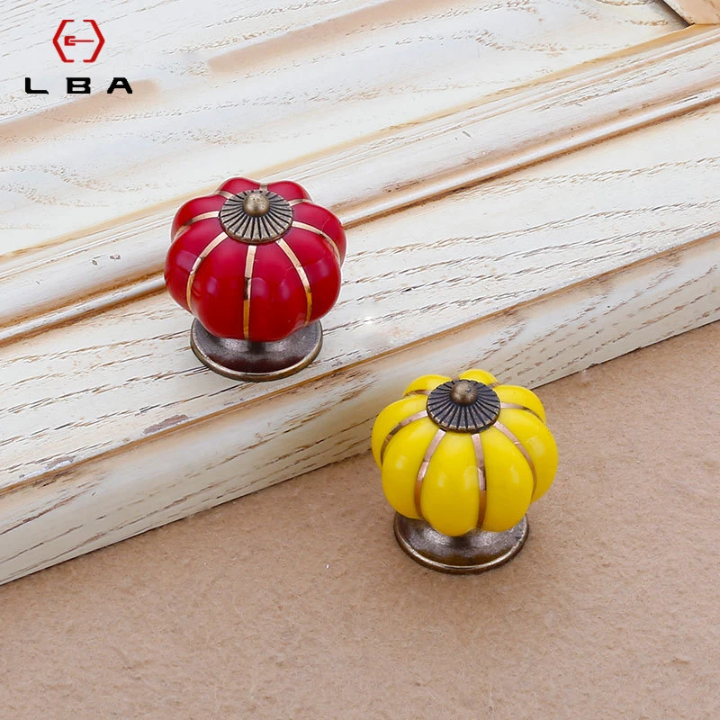 LBA семь цветов одно отверстие Тыква дверные ручки детская комната цинковый сплав