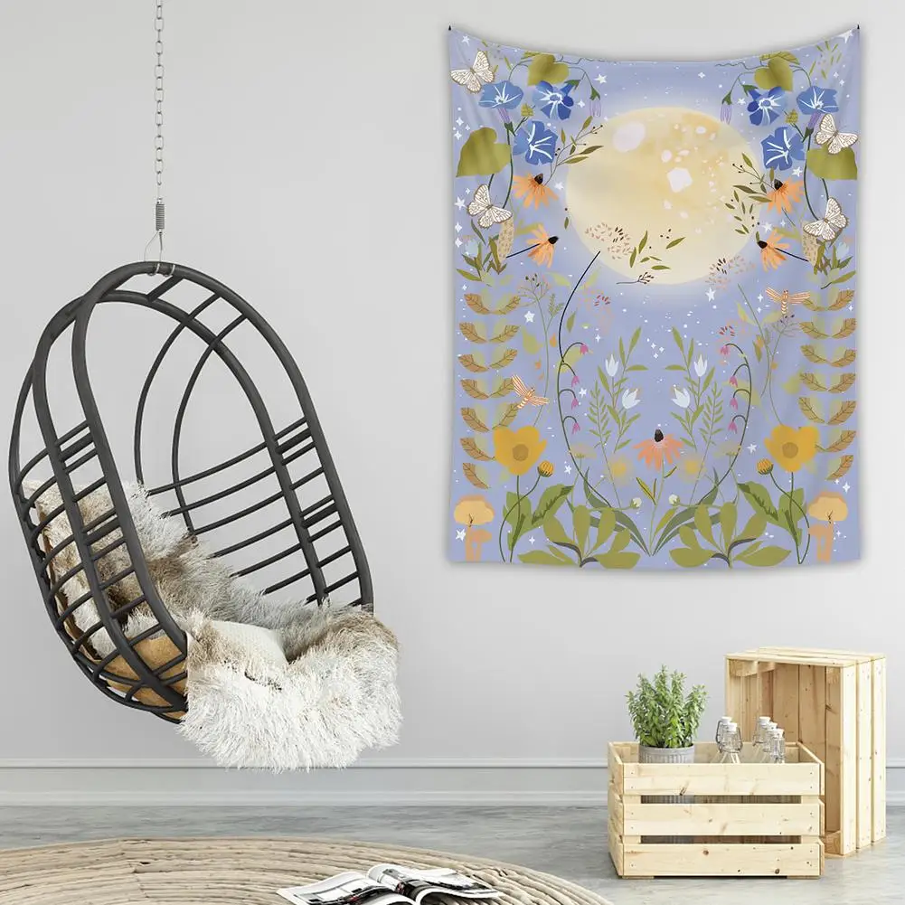 

Bohemian Tapestry Exquisite Flower Moon Printed Tapestry Living Room Bedroom Backgroud Wall Decor Hanging Cloth Home Decorations