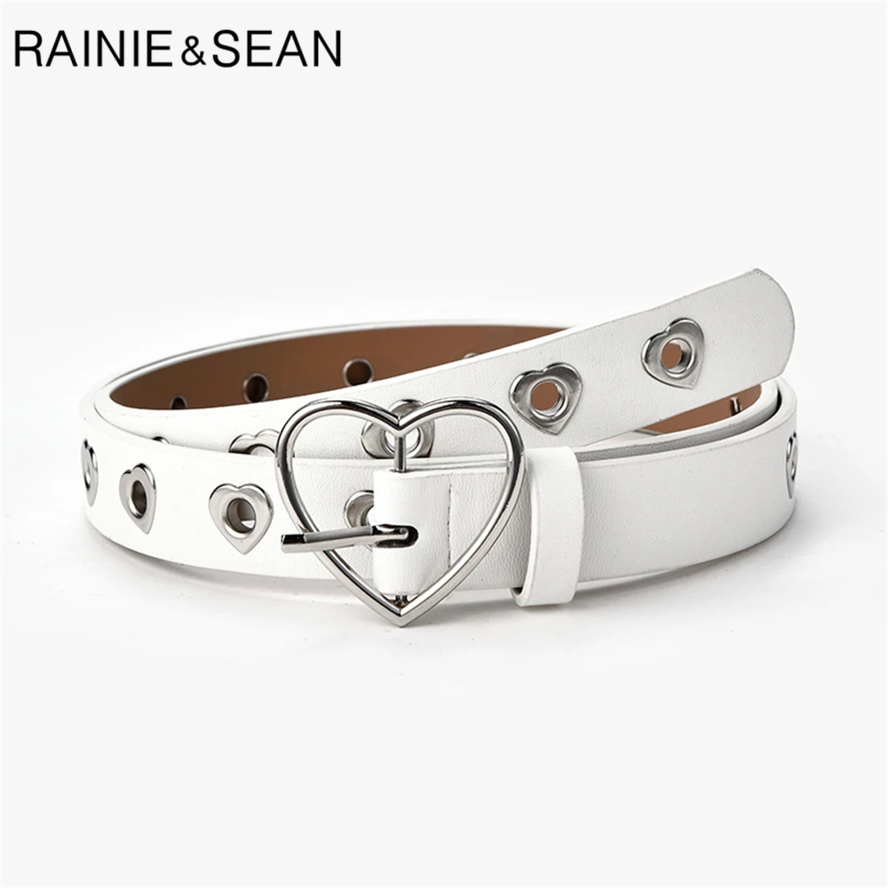 

2021 New White Heart Buckle Women Belt Hollow Out Ladies Belt for Trousers Fashion Buckle Brand Black White Ladies Belt