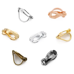 Серьги-клипсы без пирсинга, медь, золото и серебро, 12 мм, 50 шт.лот