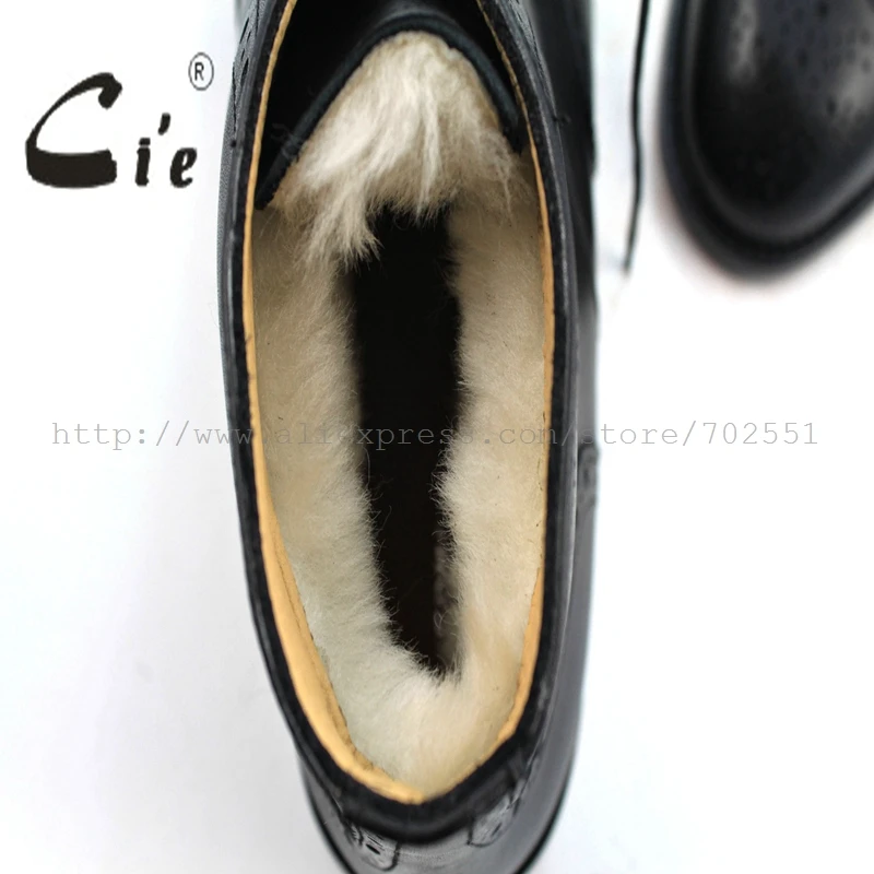 Cie кожаные мужские ботинки ручной работы из зернистой телячьей кожи шерстяные