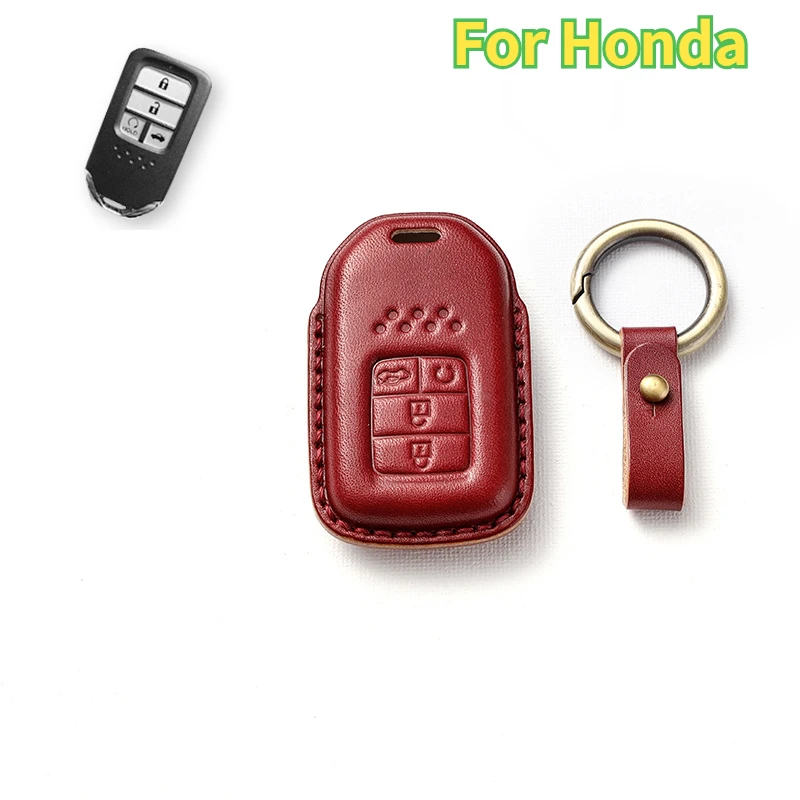 

Leather Full Cover Car Key Case for Honda Vezel City Civic BR-V HR-VCRV Pilot Accord Jazz Jade Crider Odyssey Car Accessories