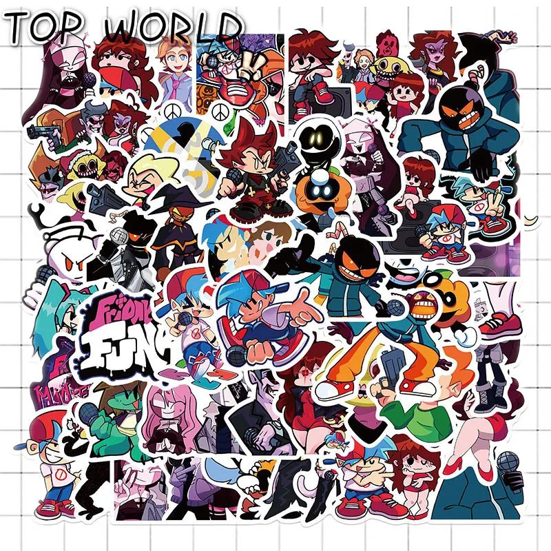 10/50Pcs/set Friday Night Funkin Cartoon Mixed Game Stickers For Diy Decals Phone Case Skateboard Laptop Helmet Luggage Kids