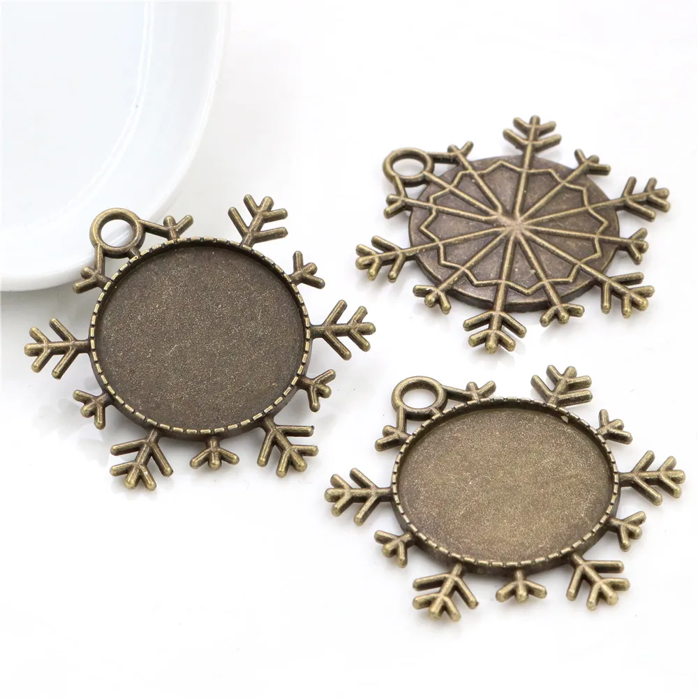 Новая мода 5 шт 25 мм Внутренний размер Античная Посеребренная бронзовая черная