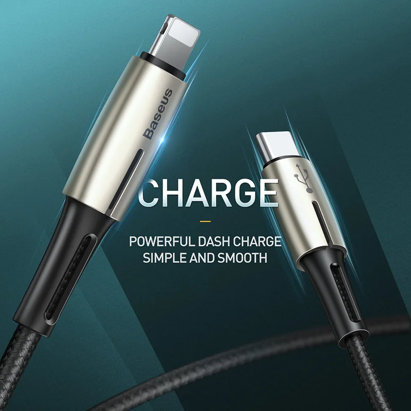Baseus 18 Вт usb type C к usb-кабелю для iPhone XS Max XR X 8 Plus PD кабель для быстрой зарядки кабель для быстрой передачи данных кабель USB