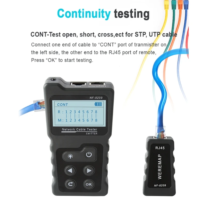 

XX9A Network Cable Tracker Cable Testers for POE Testing Network Cable Continuity PoE Detector Cable Testers