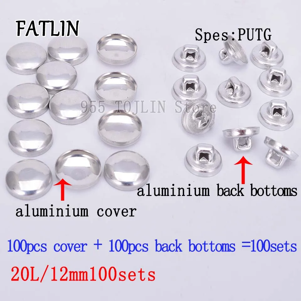 20L-12mm 100sets G 100 наборов 16L-80L тканевые пуговицы из покрытой алюминием ткани, ручная работа, металлическая форма хлеба, круглая ткань, аксессуары,, PUTG - Цвет: 20L-12mm 100sets G