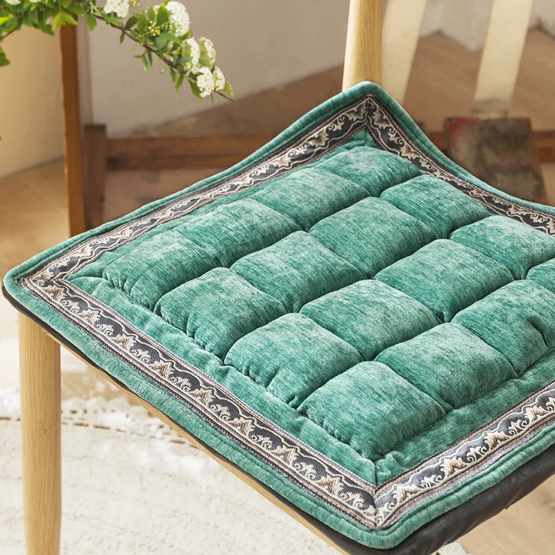 Роскошный Синели вышивка зеленый толще Подушка сиденья дивана диван дома