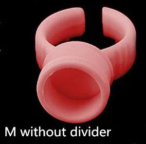 M Without Divider 100 шт Розовый одноразовый Anel Batoque микроблейдинг тату чернила кольцо колпачок Пигментные чашки контейнер для клея держатель Прививка ресниц Средний - Color: M Without Divider