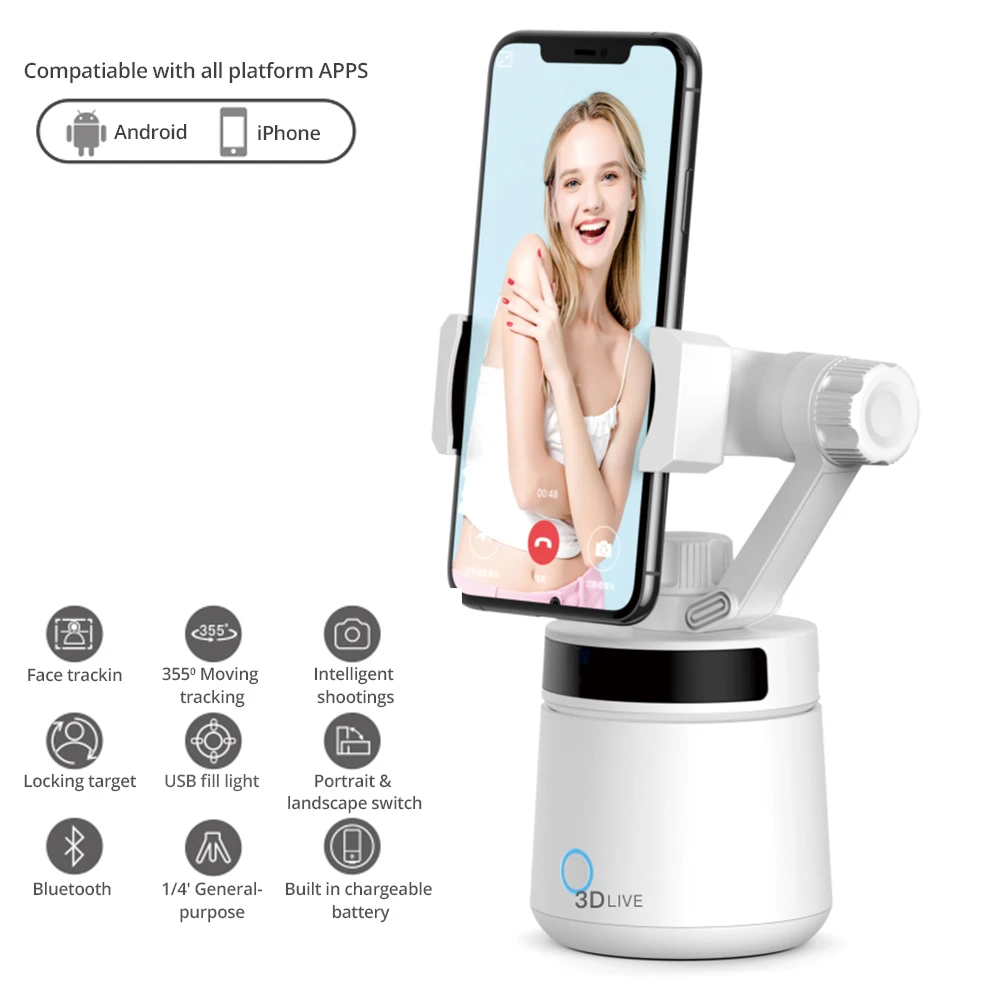 Автоматический подвес Bonola 360 ° для iPhone 12S/12 Pro Max /11 Samsung Xiaomi mi селфи-Палка