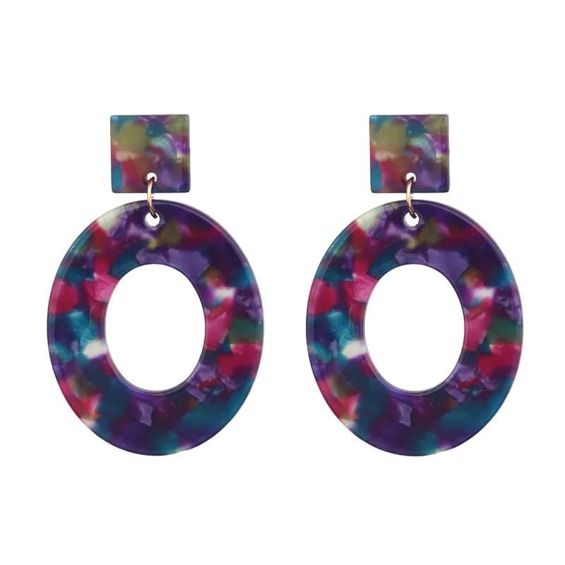 Модные новые серьги в стиле панк ретро модные простые акриловые ацетатные