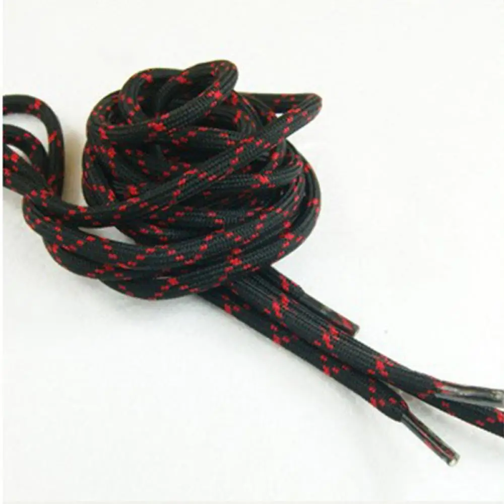 black red 1 пара популярные мужские и женские круглые походные прогулки катание на коньках ботинки шнурки длинные шнурки круглые шнурки многоцветные - Цвет: black red