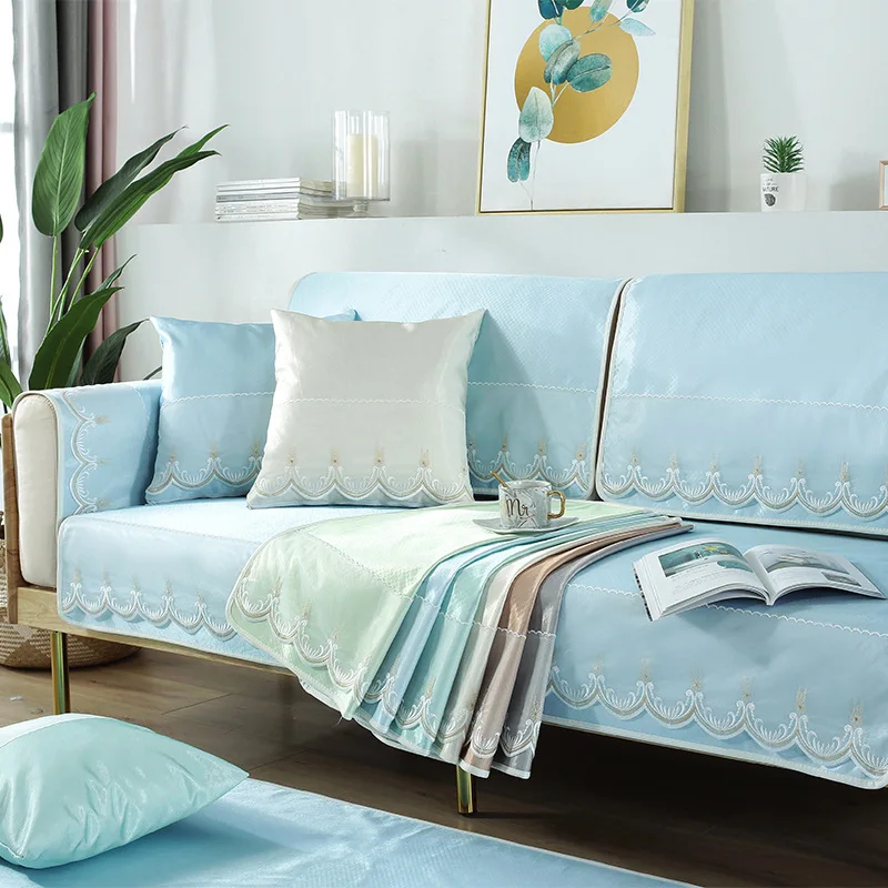 Подушка для дивана из ледяного шелка летняя Нескользящая подушка в