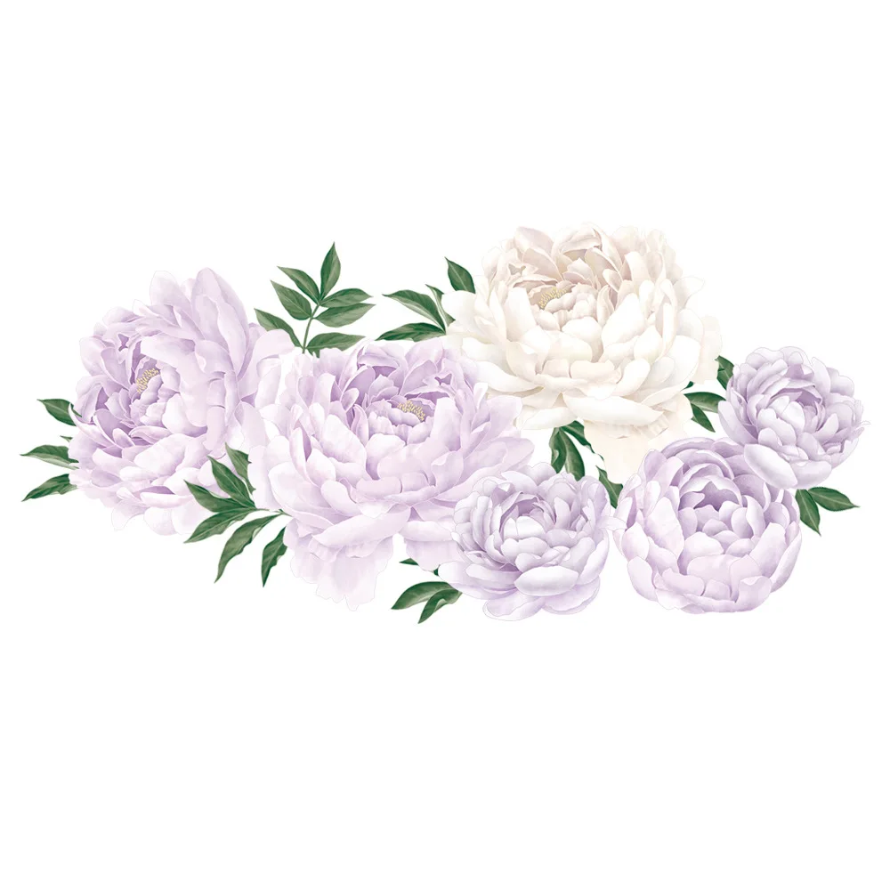 

Creative Cabinet Stickers Self Adhesive DIY Wall Art PVC Wallpaper Large Purple Flower Wall Stickers Restaurant Glass Door Decor