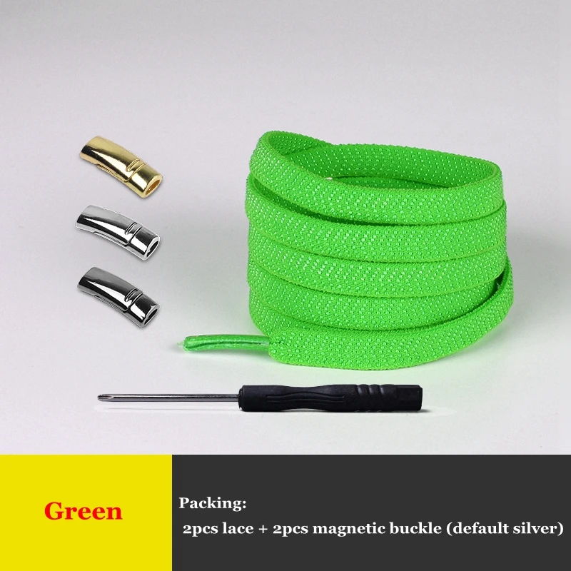 Green 1 пара магнитных шнурков, эластичные фиксирующие шнурки, креативные, быстро не завязываются, шнурки для обуви, для детей, взрослых, унисекс, кроссовки, шнурки для обуви - Цвет: Green