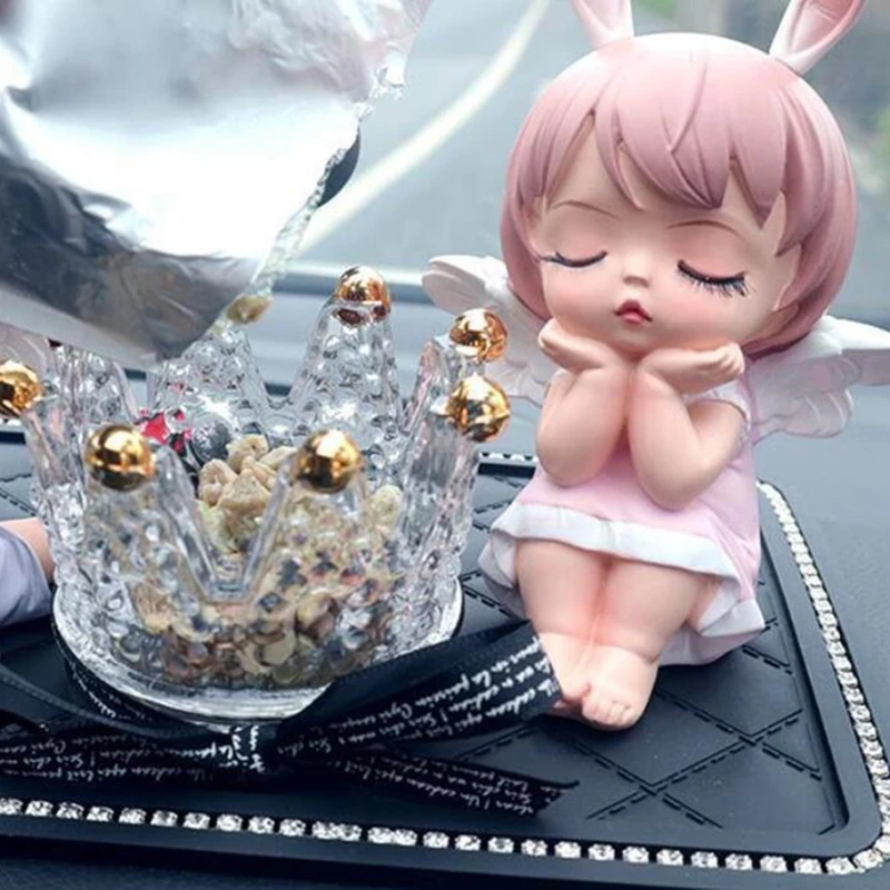 

Cute Crown Annie Angel Baby Resin Car Decoration Desktop Home Cake Room Decoration Christmas Birthday Gift For Girl Girlfriend