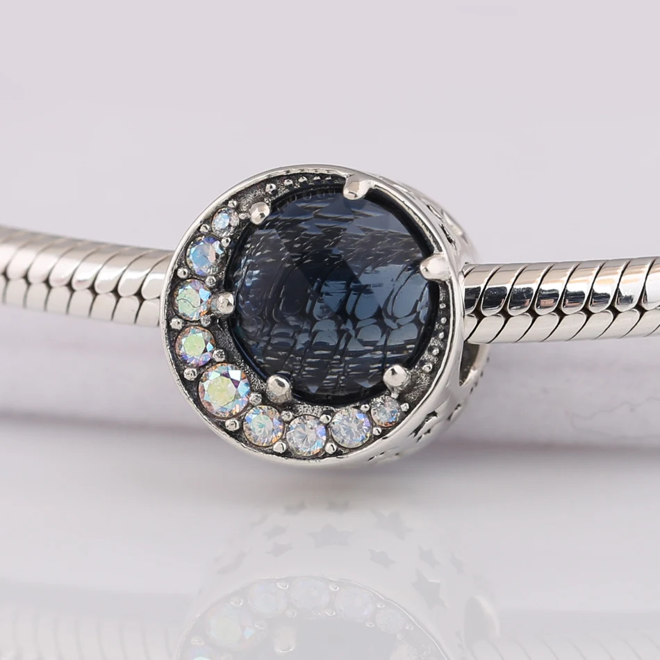 Браслет с синим и прозрачным кубическим цирконием луной ювелирные изделия