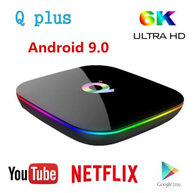 Q +/Quadcore cortex A53 Смарт ТВ коробка Android 9 0 Встроенная память 16 Гб оперативной памяти 32