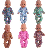 doll cute pattern pajamas fit 18 inch american doll 40 43cm born baby doll accessories for baby birthday festival gift