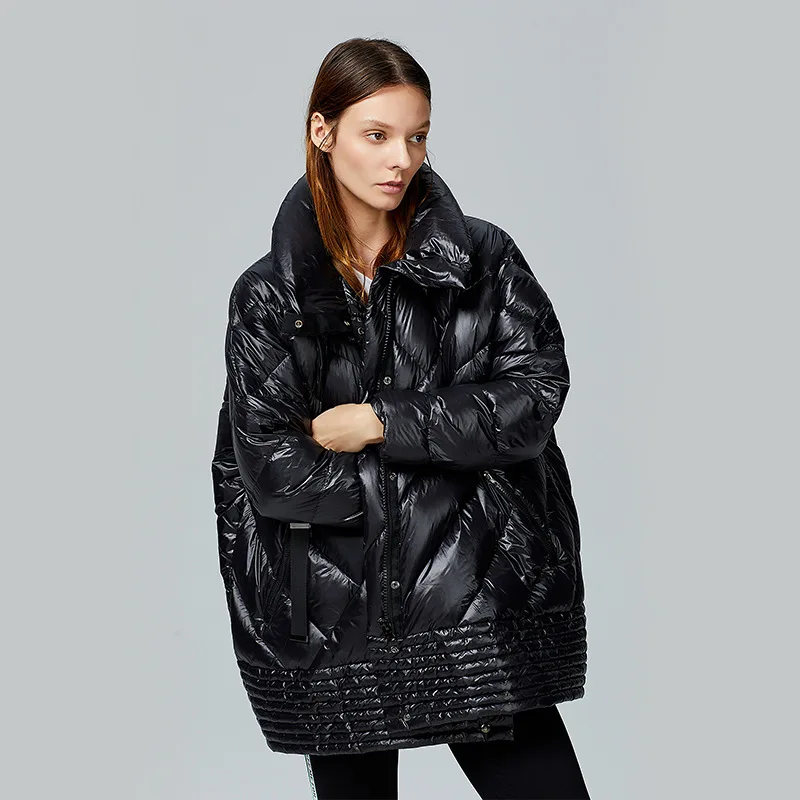 Большой размер зимний пуховик модный 2019 верхняя одежда для женщин белый утиный