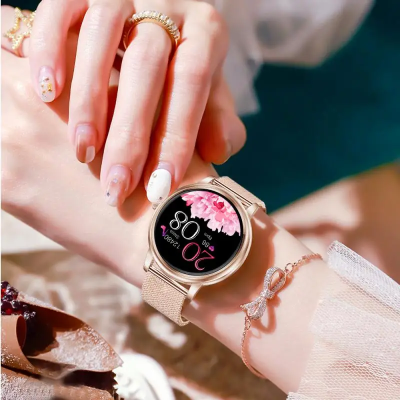 

2021 Ladies Sport Bracelet Smart Watch Women Smartwatch Smartband Android IOS Waterproof Fitness Tracker Smart Clock Band