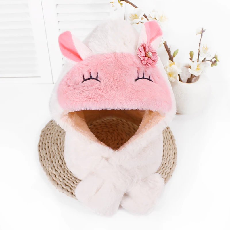 Cute Cartoon Baby Hats Scarf Newborn Rabbit Ear Turban Beanie Warm Caps Soft Hat For Girls Boys Elastic Bonnet Autumn Winter New | Детская