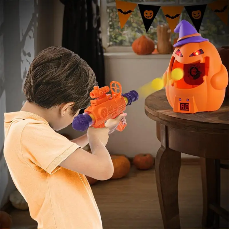 

Pumpkin Toy Shooting Target Toy Gun For Kids-Air Pumpkin Shooting Game With Foam Ball Electronic Target Practice Party Halloween