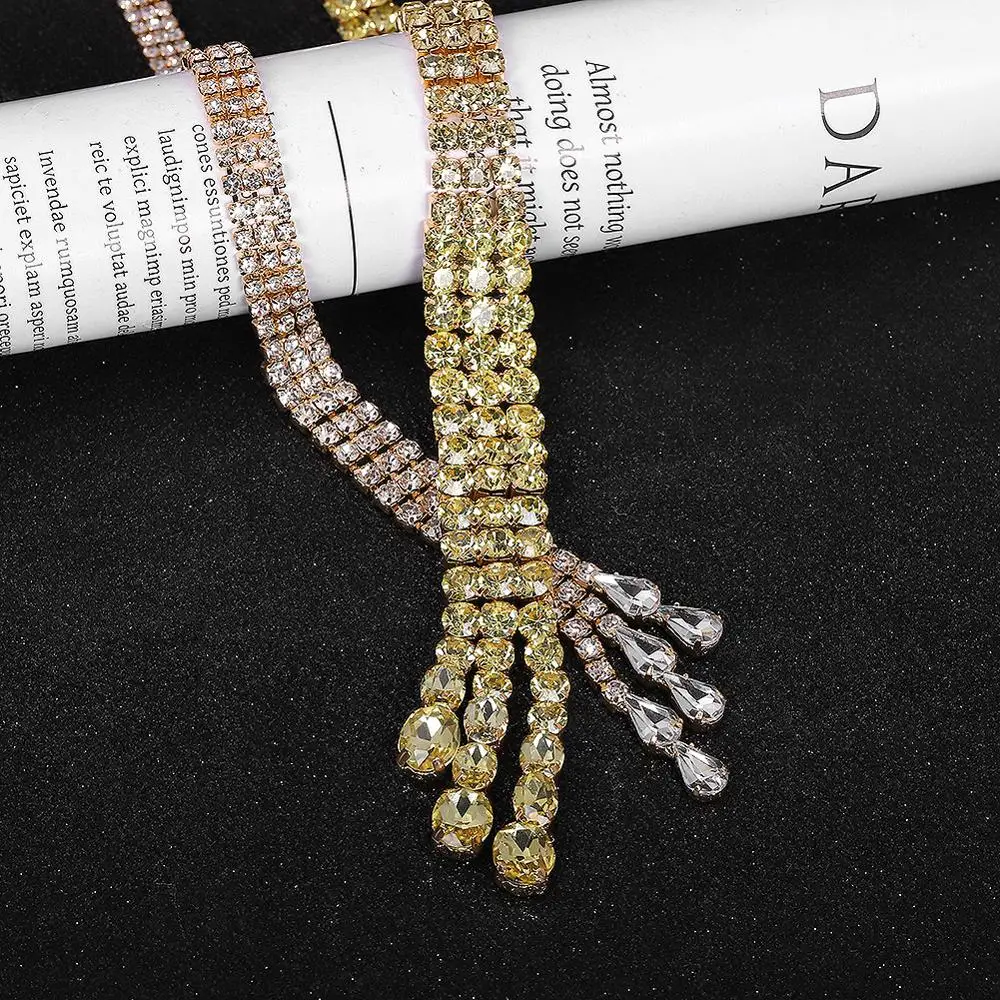2020 длинное ожерелье с подвеской стразы женское дешево модное ювелирное изделие