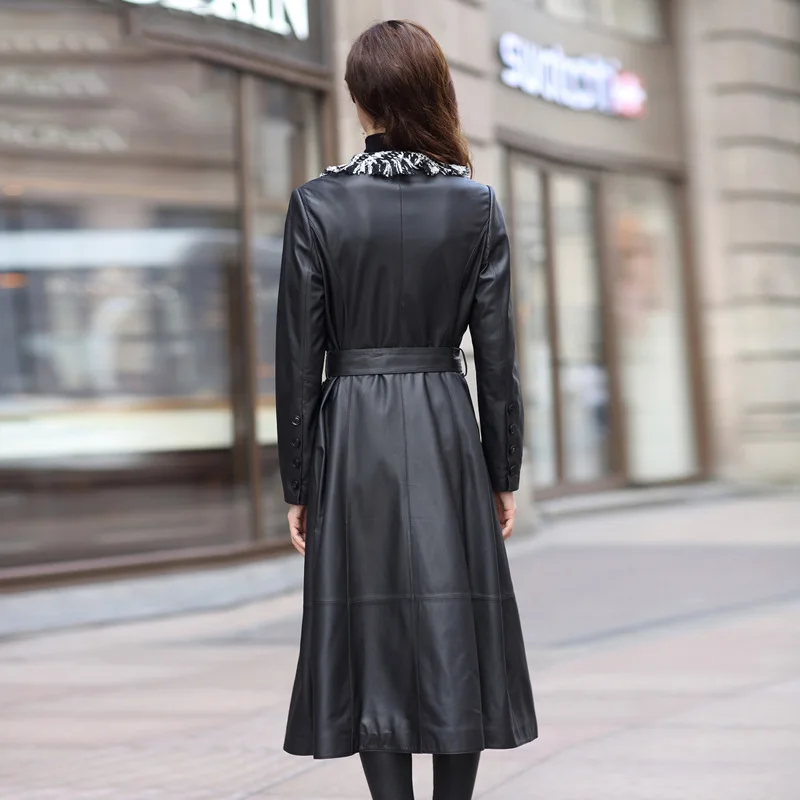 

Women Real Sheepskin Genuine Coat Slim Spring Autumn Korean Fashion Leather Jacket Campera Mujer 27099 YY489