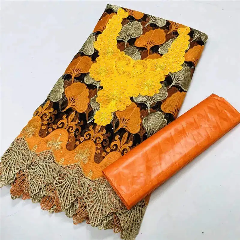 

2020 Latest african lace fabric bazin riche african french tulle net lace 2.5+2.5yards bazin riche fabric for dress ! DF120708