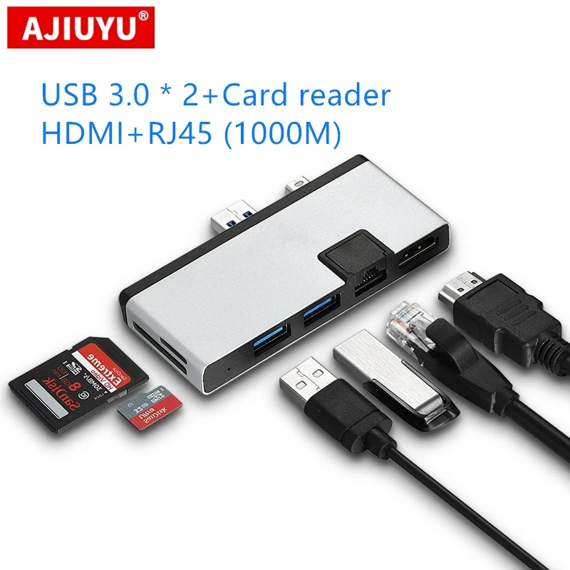USB концентратор AJIUYU с mini DP на Multi RJ45 HDMI для Microsoft Surface Pro 6 5 4 док станция адаптер