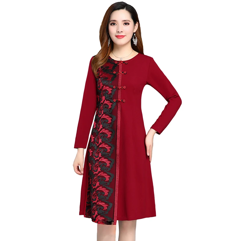 Женское повседневное платье большие размеры Новое поступление осеннее с