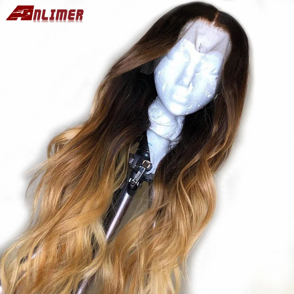 Мёд блондинка Синтетические волосы на кружеве парики естественная волна