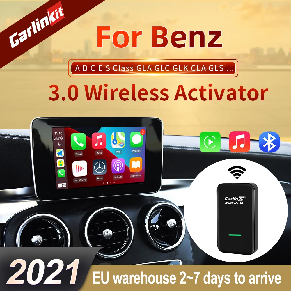 

Carlinkit3.0 для Apple беспроводной Автомобильный ключ для подключения к Benz 2016-2022 автомобильный мультимедийный плеер Plug And Play MP4 MP5 IOS14