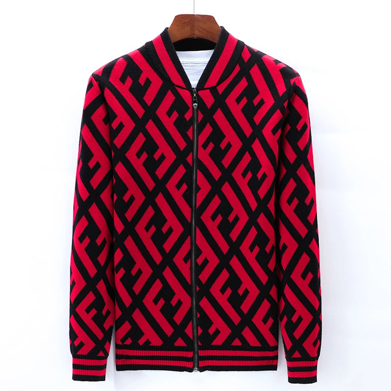 

Мужской винтажный Повседневный Кардиган, трикотажная куртка с геометрическим рисунком, в стиле ретро, с воротником-стойкой, из 25% полиэстер...