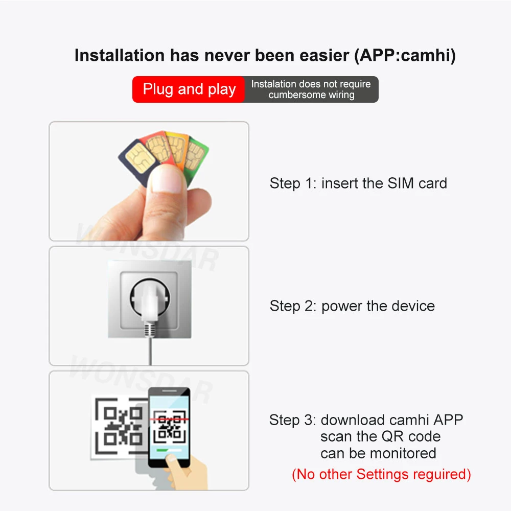 Wonsdar 4G камера сим-карта 3g IP wifi камера 1080P 2MP HD ночного видения безопасности наблюдения FDD LTE Netowrk по всему миру CamHi