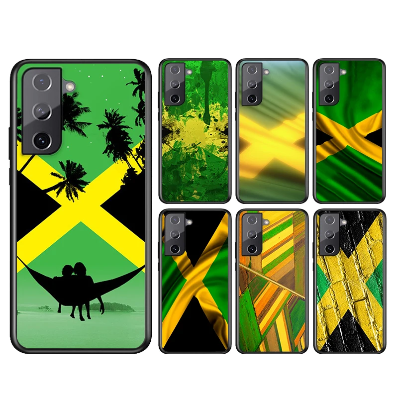 

Retro Jamaica National Flag For Samsung Galaxy S21 S20FE S10 S10e S9 S8 S7 S6 Ultra Plus Lite Edge 5G Black Soft Phone Case