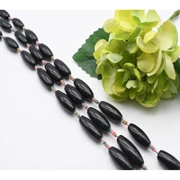 2strandslot 36mm natural smooth black cylindrical agate stone beads for diy bracelet necklace jewelry making strand 15